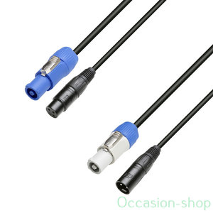 Adam Hall Power & DMX Cable powercon In & XLR female to powercon Out & XLR male 1.5m